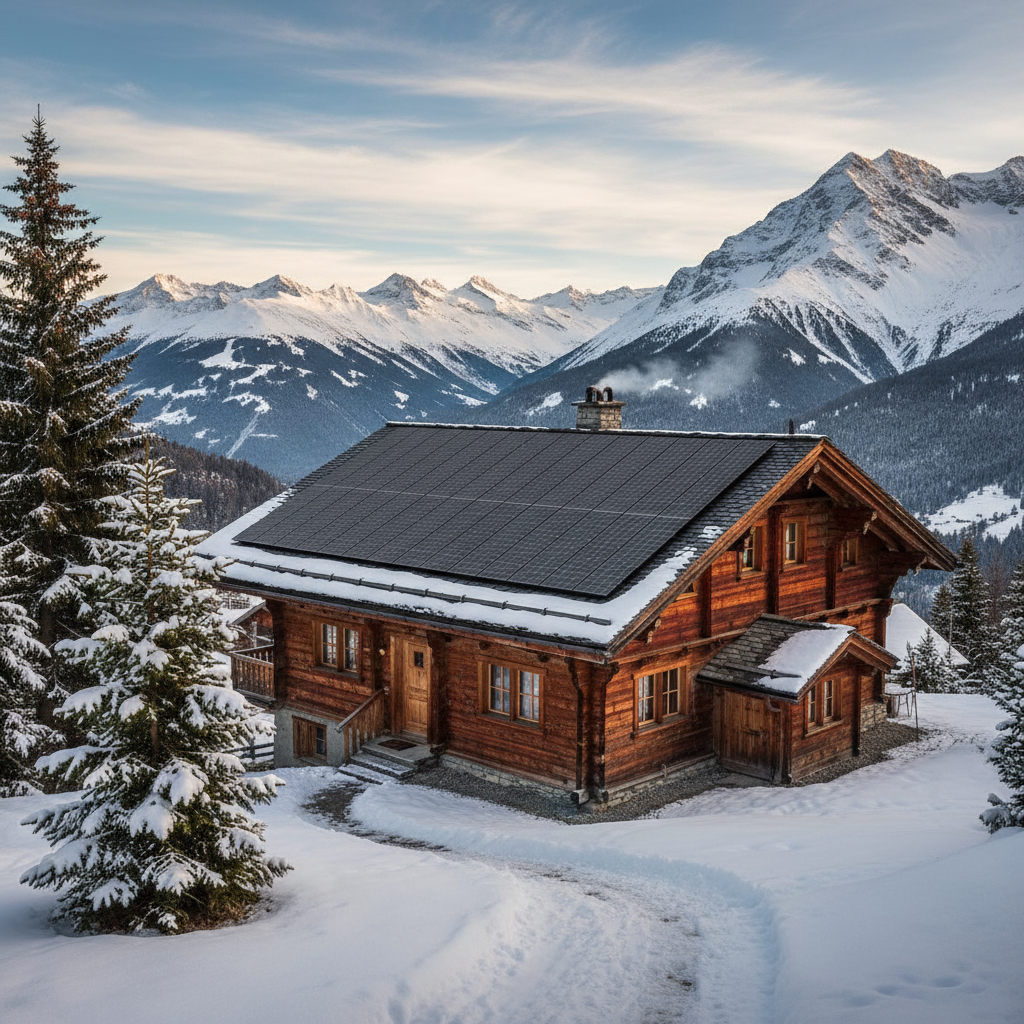 Solaranlage auf Schweizer Hausdach
